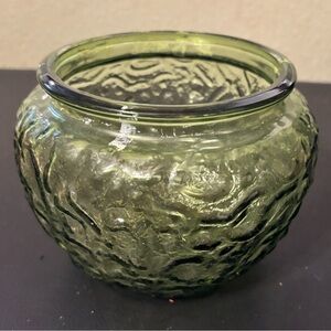 Vintage E.O Brody Company Green Glass Bowl Jar Candy Centerpiece Bowl USA